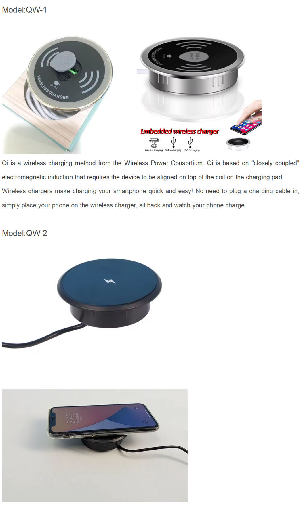 Qi wireless charger Detail